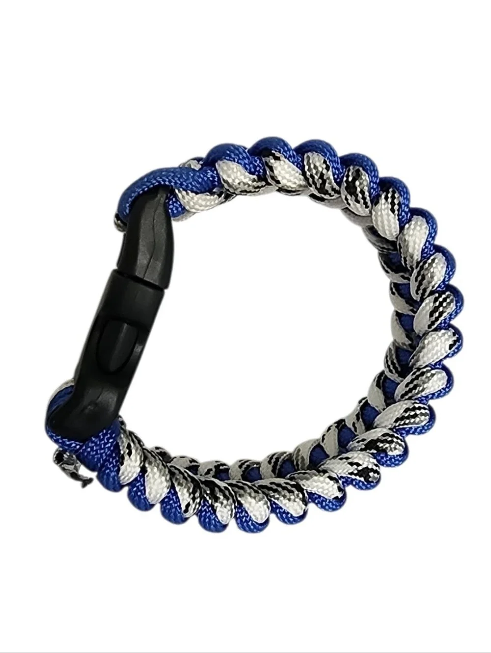 Blue & White Braided Paracord Bracelet